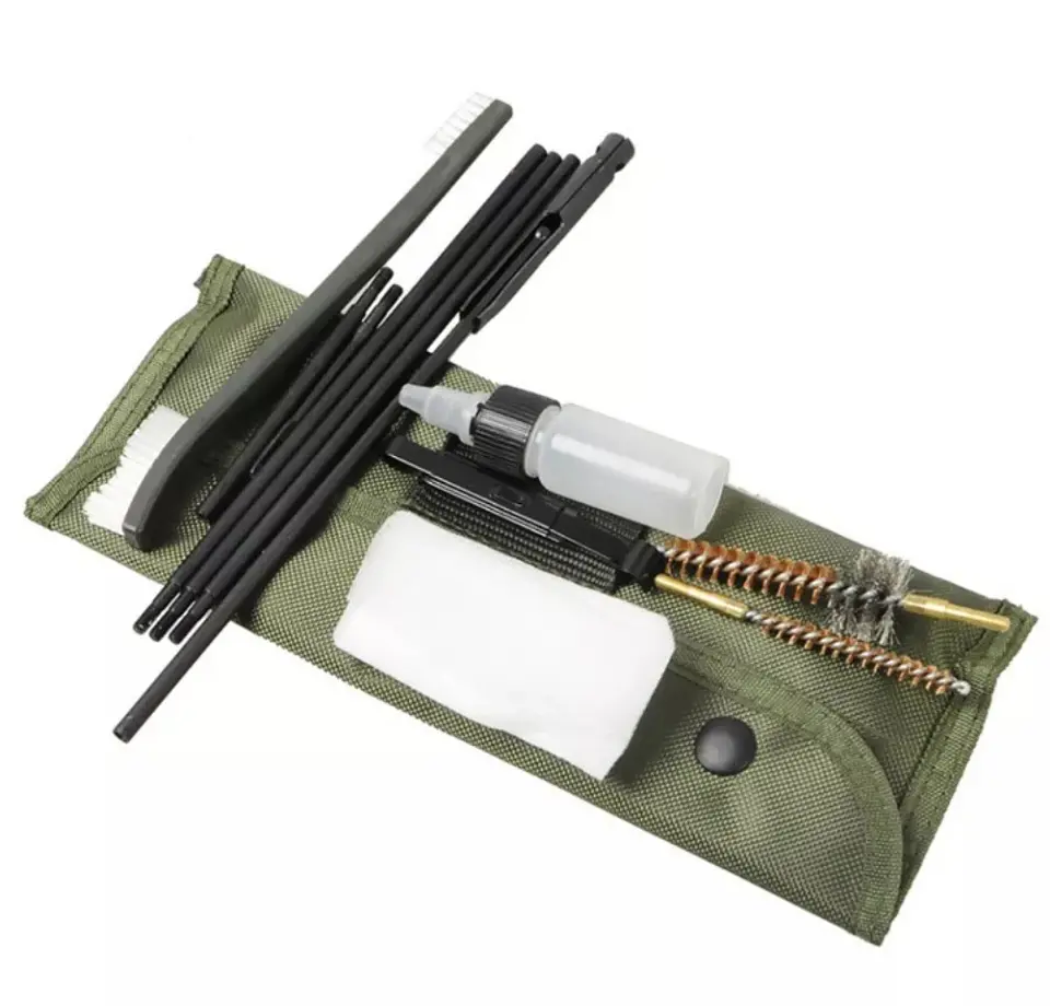 Kit de Limpieza para Armas de Fuego Calibre 12 Portátil con Bolsa Impermeable Cepillos Intercambiables y Lubricante 4