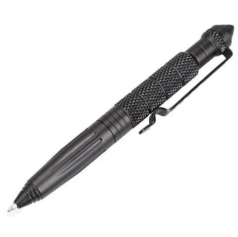 Lapiz Tactico Defensa Personal Punta Metal Antideslizante con Clip Acero + Repuesto Incluido 