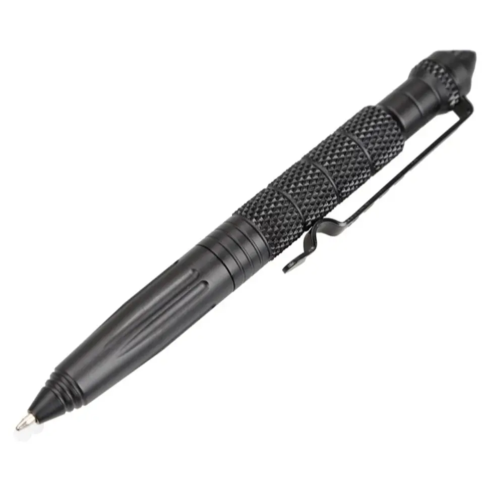Lapiz Tactico Defensa Personal Punta Metal Antideslizante con Clip Acero + Repuesto Incluido  1
