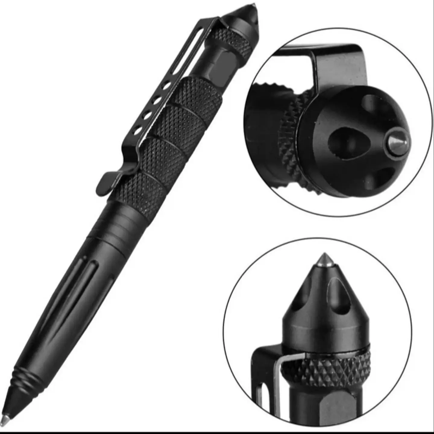 Lapiz Tactico Defensa Personal Punta Metal Antideslizante con Clip Acero + Repuesto Incluido  5