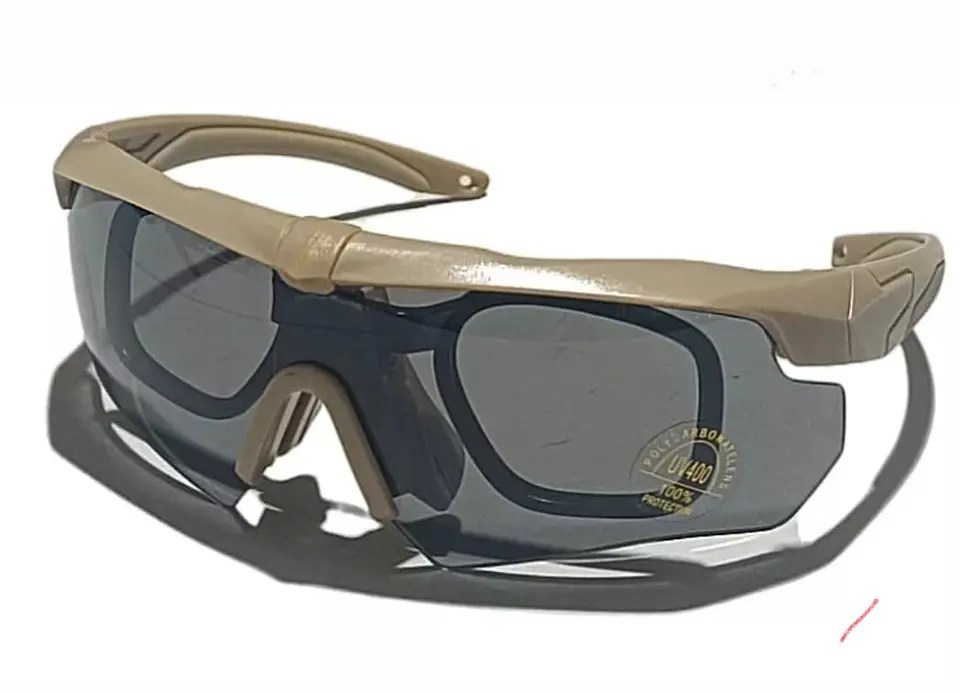 Lentes Tacticos Deportivos Militares UV400 Marco Negro 3 Micas Intercambiables 3
