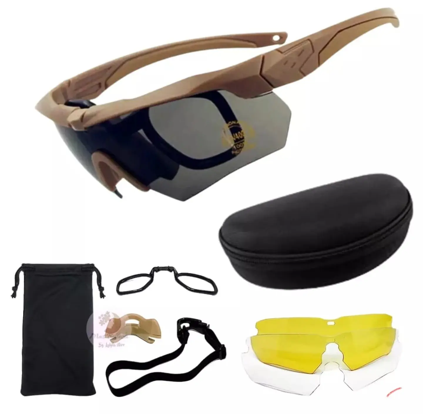 Lentes Tacticos Deportivos Militares UV400 Marco Negro 3 Micas Intercambiables 6