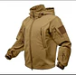 Parka Soft Shell Táctica Ligera Cortaviento Transpirable 8 Bolsillos Capucha Extraíble para Outdoor e Invierno - Miniatura 1