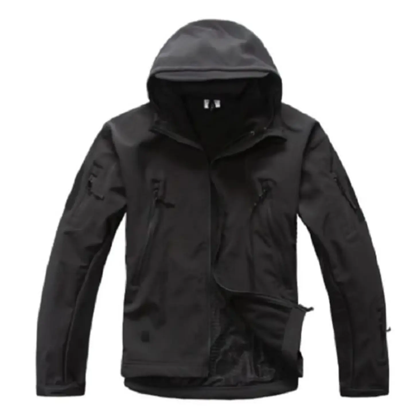 Parka Soft Shell Táctica Ligera Cortaviento Transpirable 8 Bolsillos Capucha Extraíble para Outdoor e Invierno 2