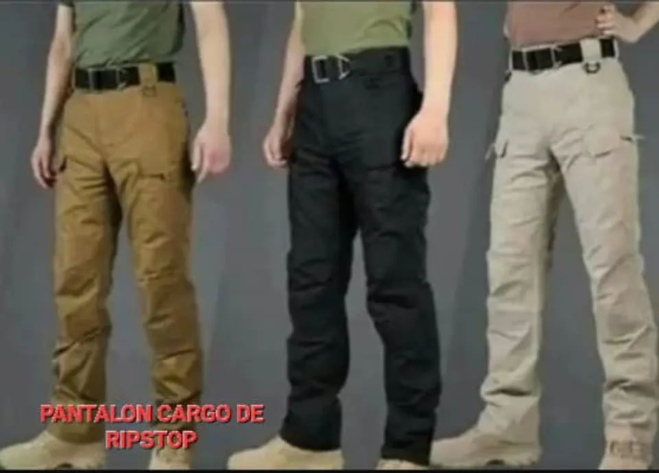 Pantalón Cargo Tactico Hombre Transpirable Elastico Multibolsillos Resistente 2