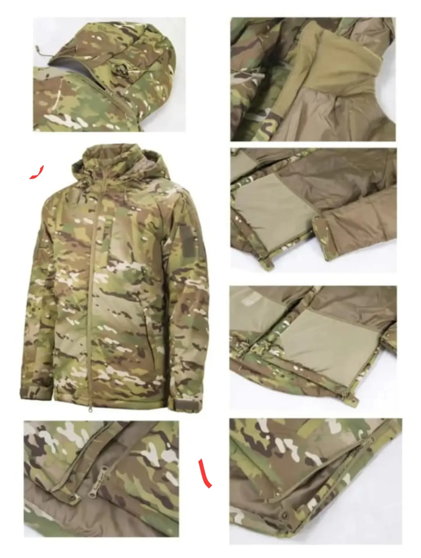 haqueta Tactica Invierno Multicam Impermeable Termica Ultraliviana con Capucha para Uso Militar y Outdoor 4