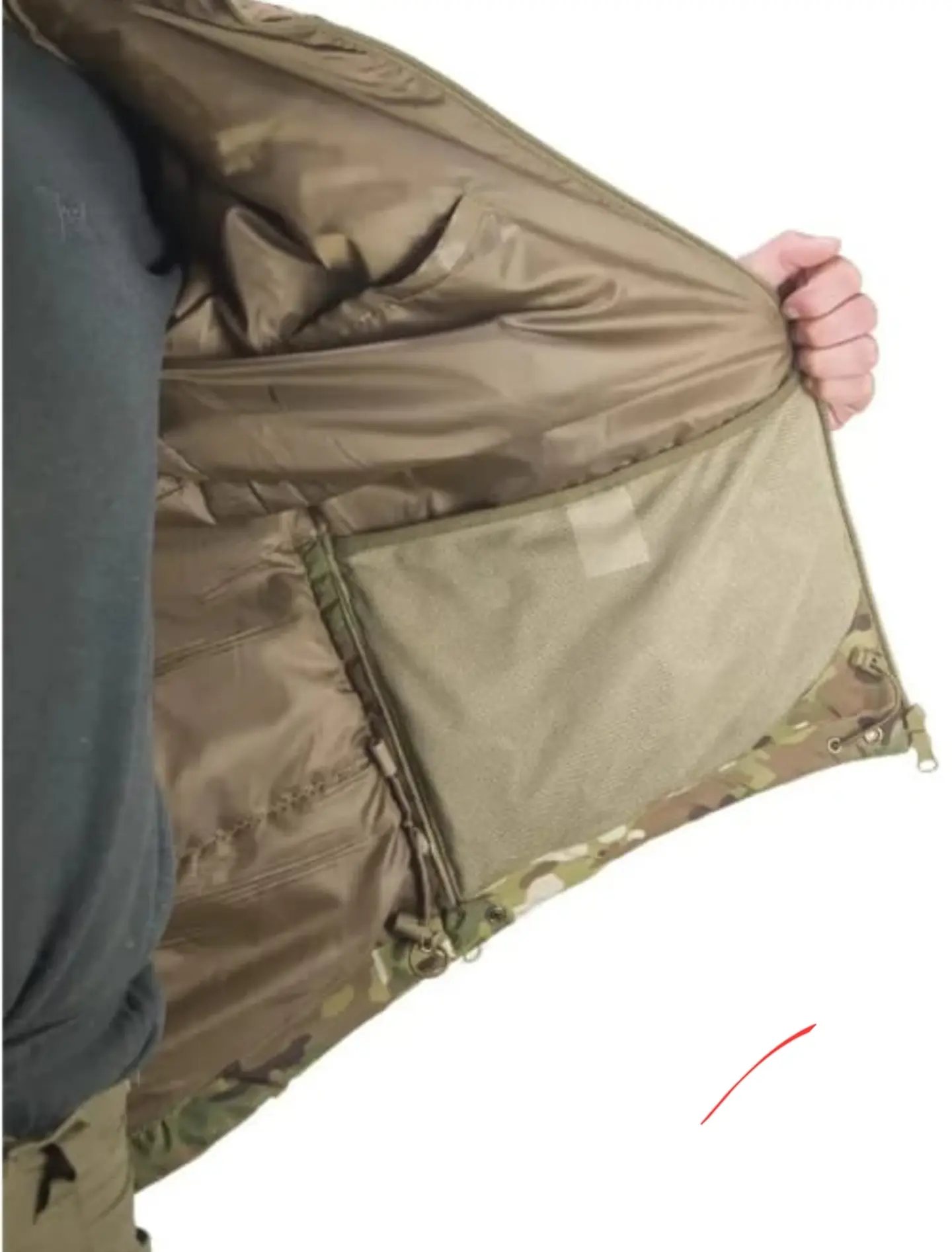 haqueta Tactica Invierno Multicam Impermeable Termica Ultraliviana con Capucha para Uso Militar y Outdoor 5