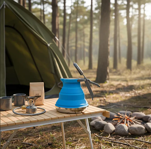Tetera Térmica Plegable De Silicona Para Camping