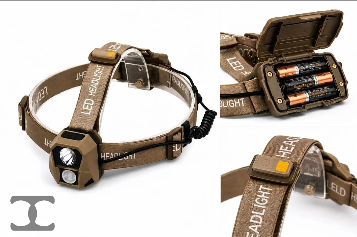 Linterna Frontal LED  Luz Blanca y Roja, 2 niveles, Cintillo Ajustable  1