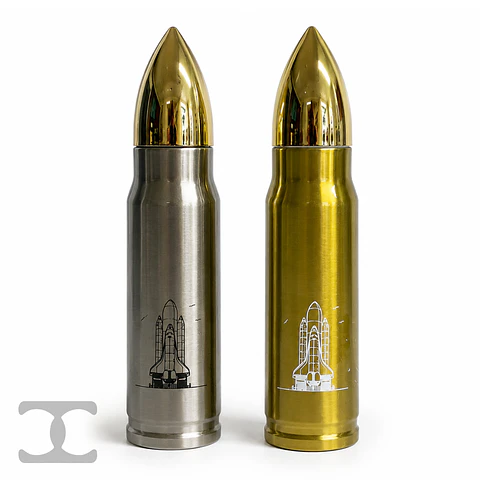 Termo Airsoft Outdoor Acero Inoxidable Diseño Bala 