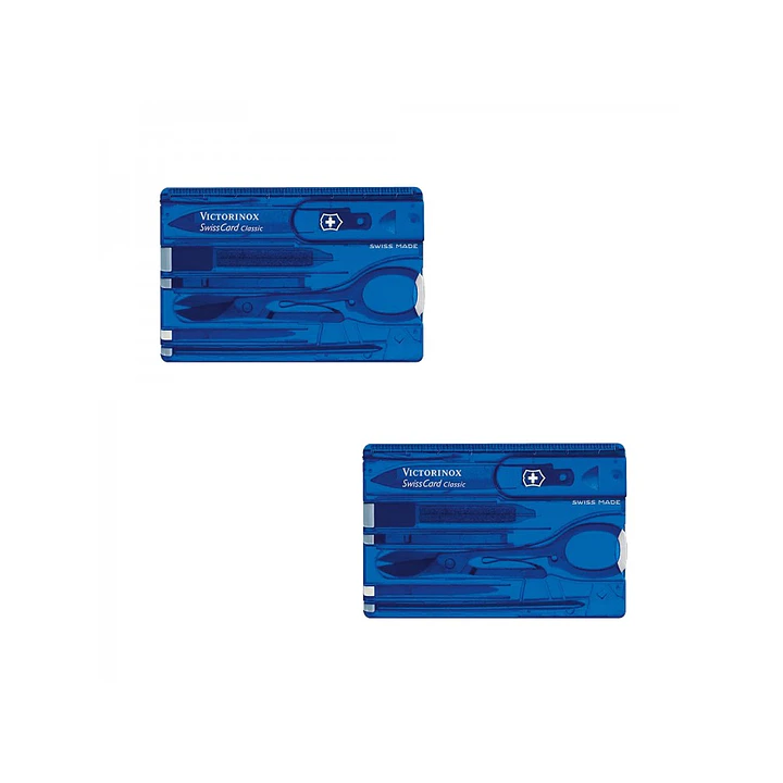 Combo 2x Victorinox SwissCard Classic azul transparente 1