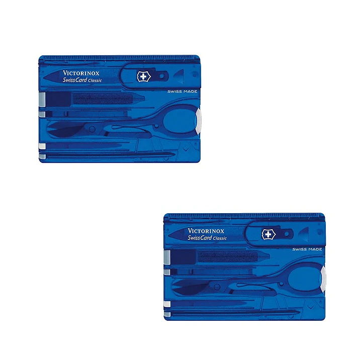 Combo 2x Victorinox SwissCard Classic azul transparente 1