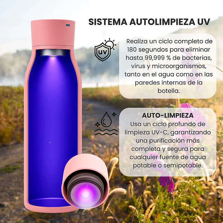 Botella Tawo HydralQ Rosada 750ml 3