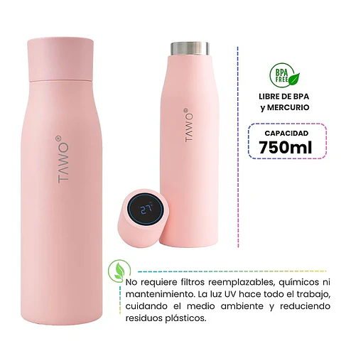 Botella Tawo HydralQ Rosada 750ml 2