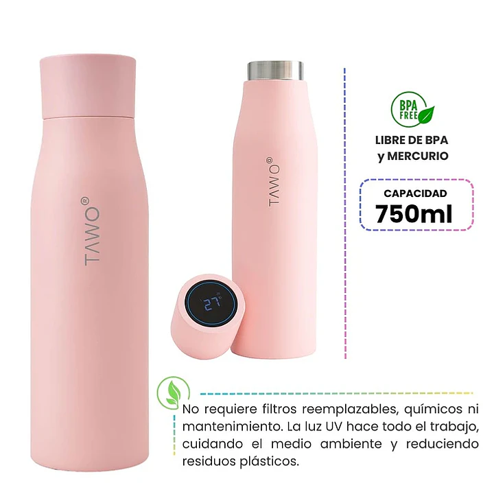 Botella Tawo HydralQ Rosada 750ml 2
