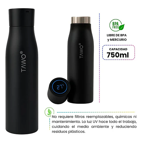 Botella Tawo HydralQ Negra 750ml 2