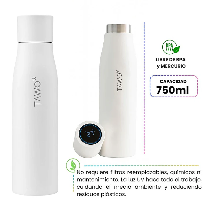 Botella Tawo HydralQ Blanca 750ml 2