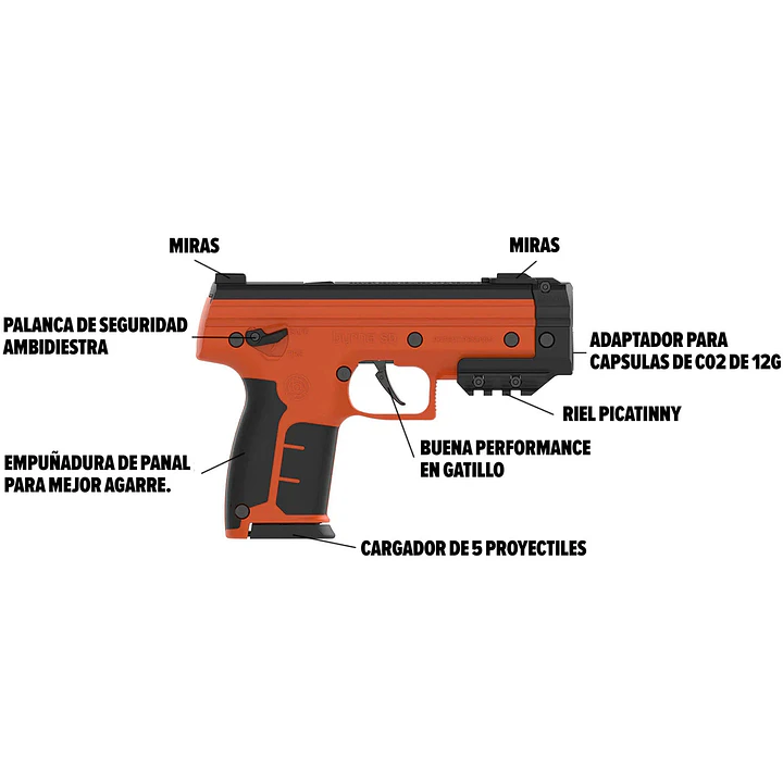 Pistola traumática Byrna SD XL Desierto  2