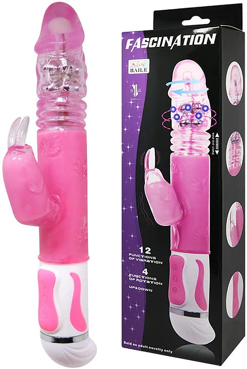Vibrador-rotador y estimulador de clítoris Fascination