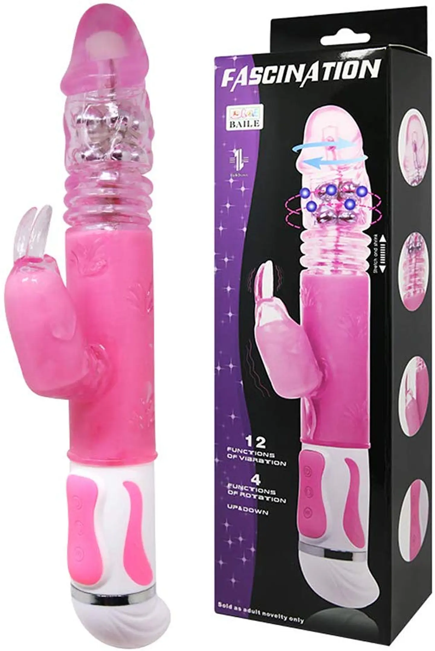 Vibrador-rotador y estimulador de clítoris Fascination 1