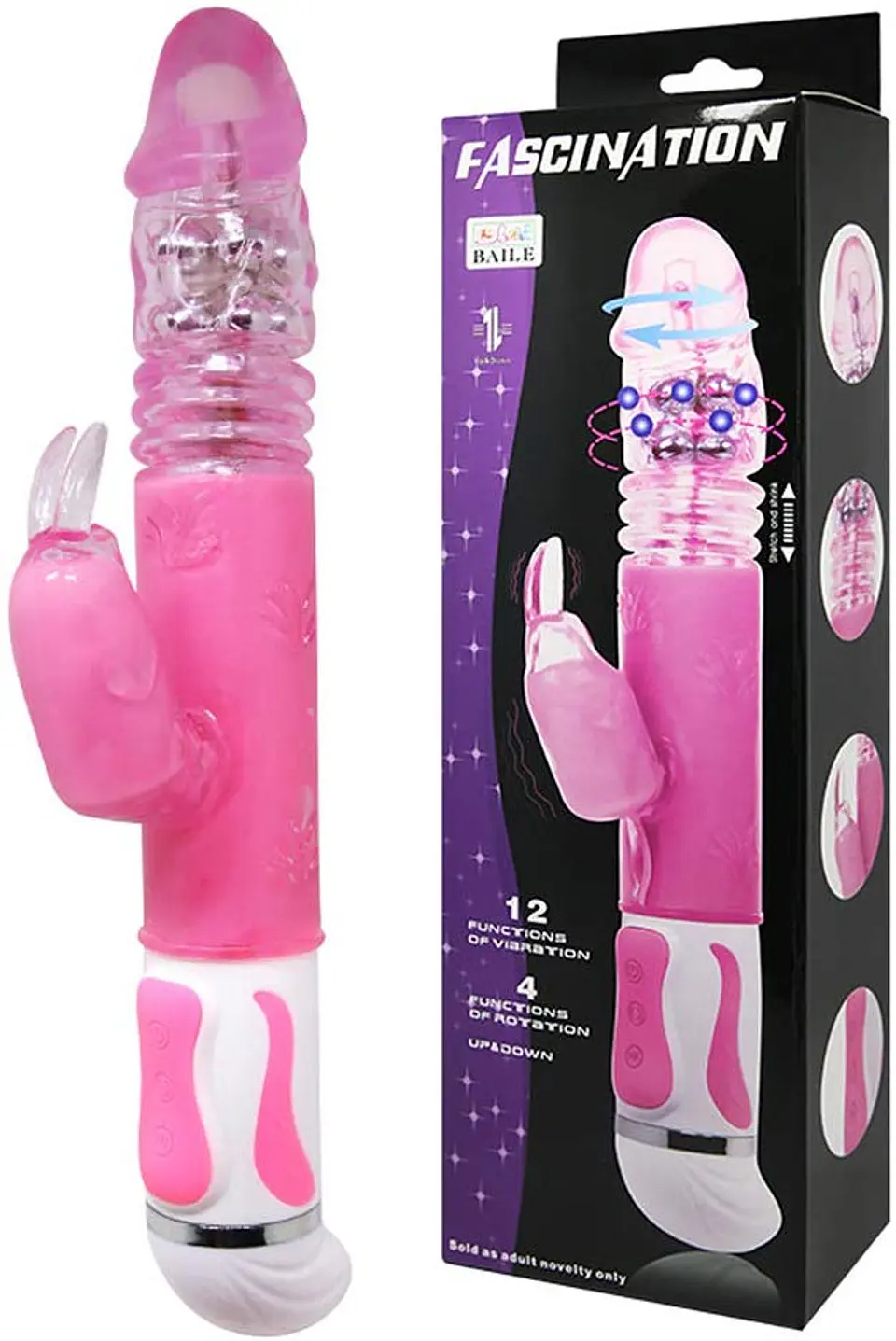 Vibrador-rotador y estimulador de clítoris Fascination 1