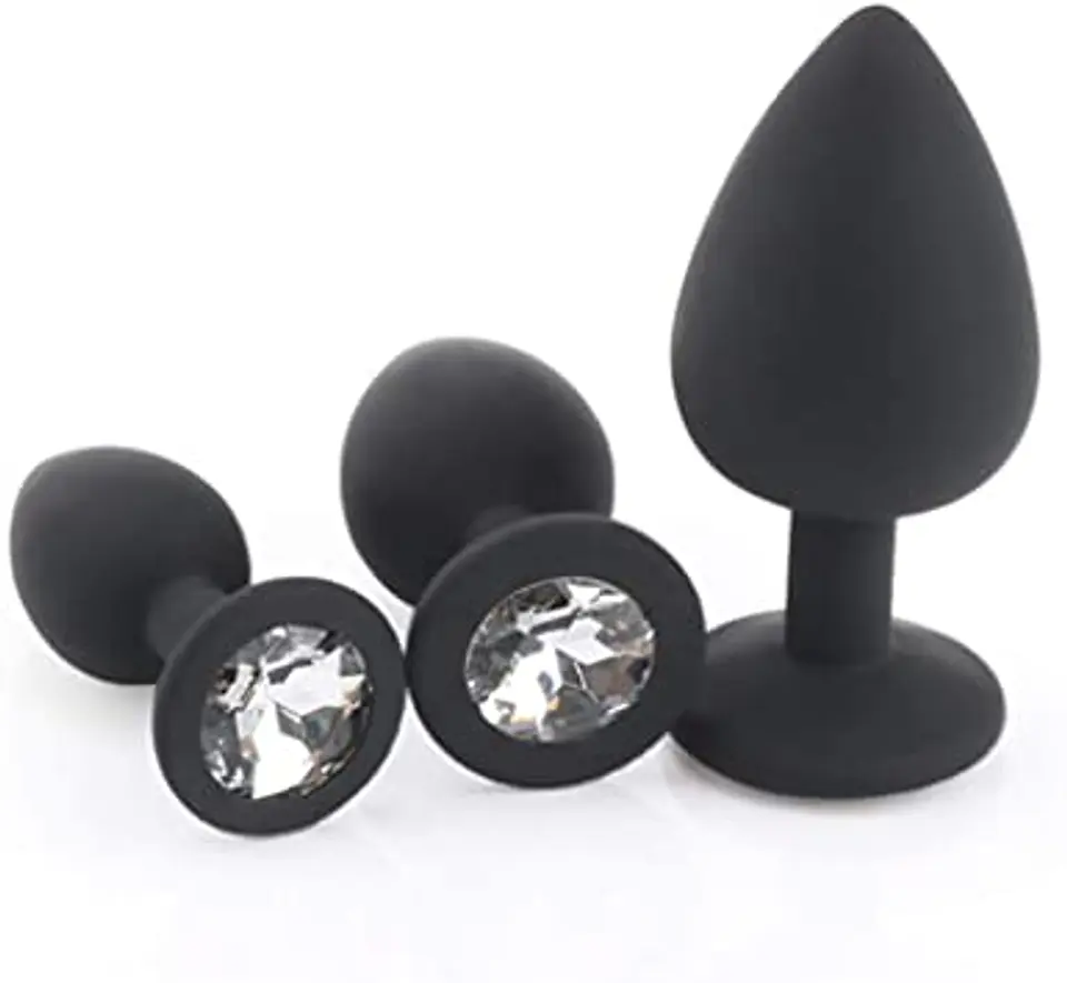 Plug anal siliconado con joya- talla S 2