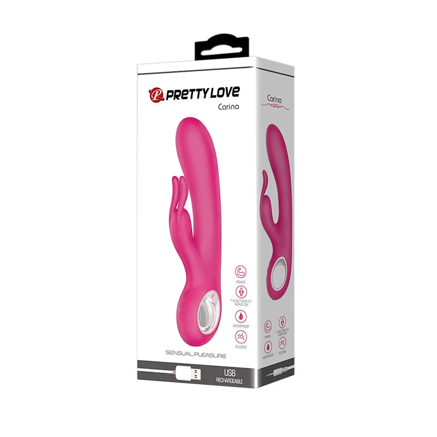 CARINA VIBRADOR DOBLE RECARGABLE - ROSA 1