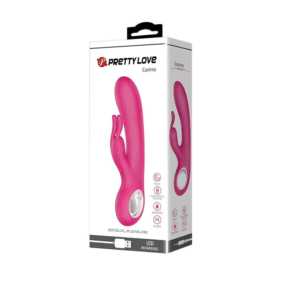 CARINA VIBRADOR DOBLE RECARGABLE - ROSA 1