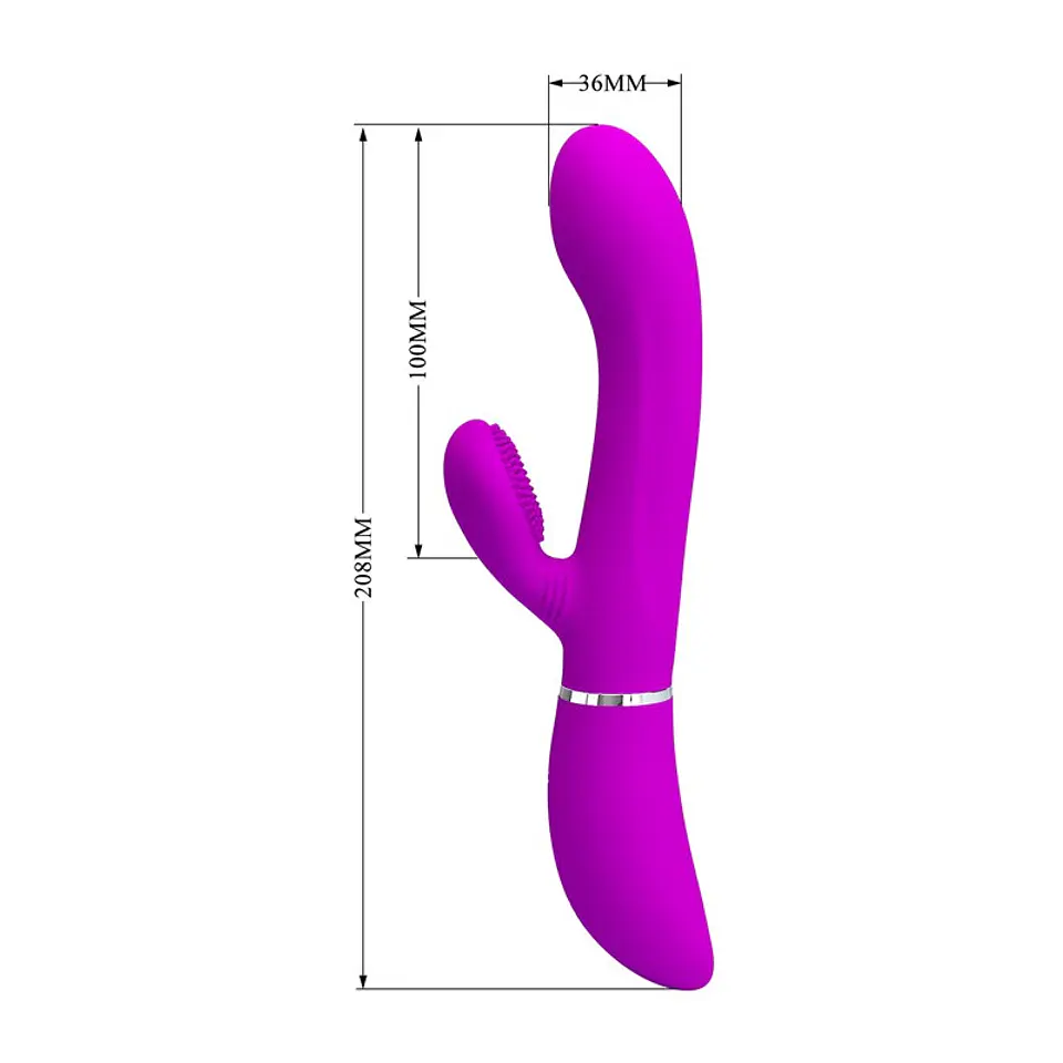 Vibrador Dual Con Movimiento Externo Pretty Love  3