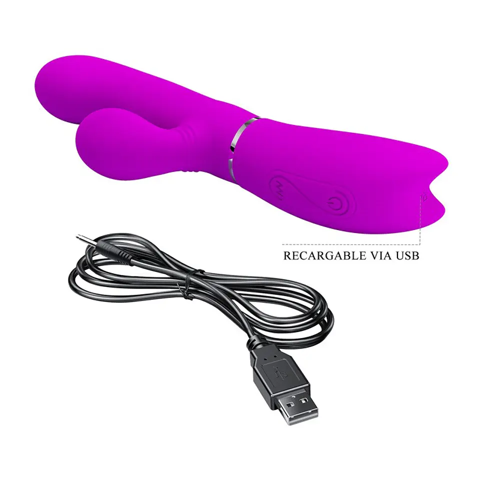 Vibrador Dual Con Movimiento Externo Pretty Love  4