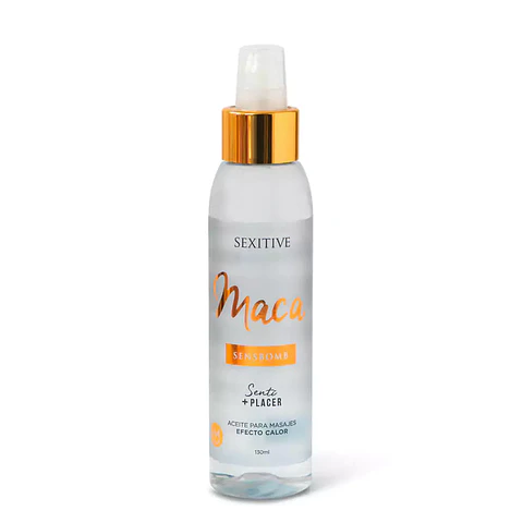 Aceite para masajes efecto calor "SENSBOMB MACA"