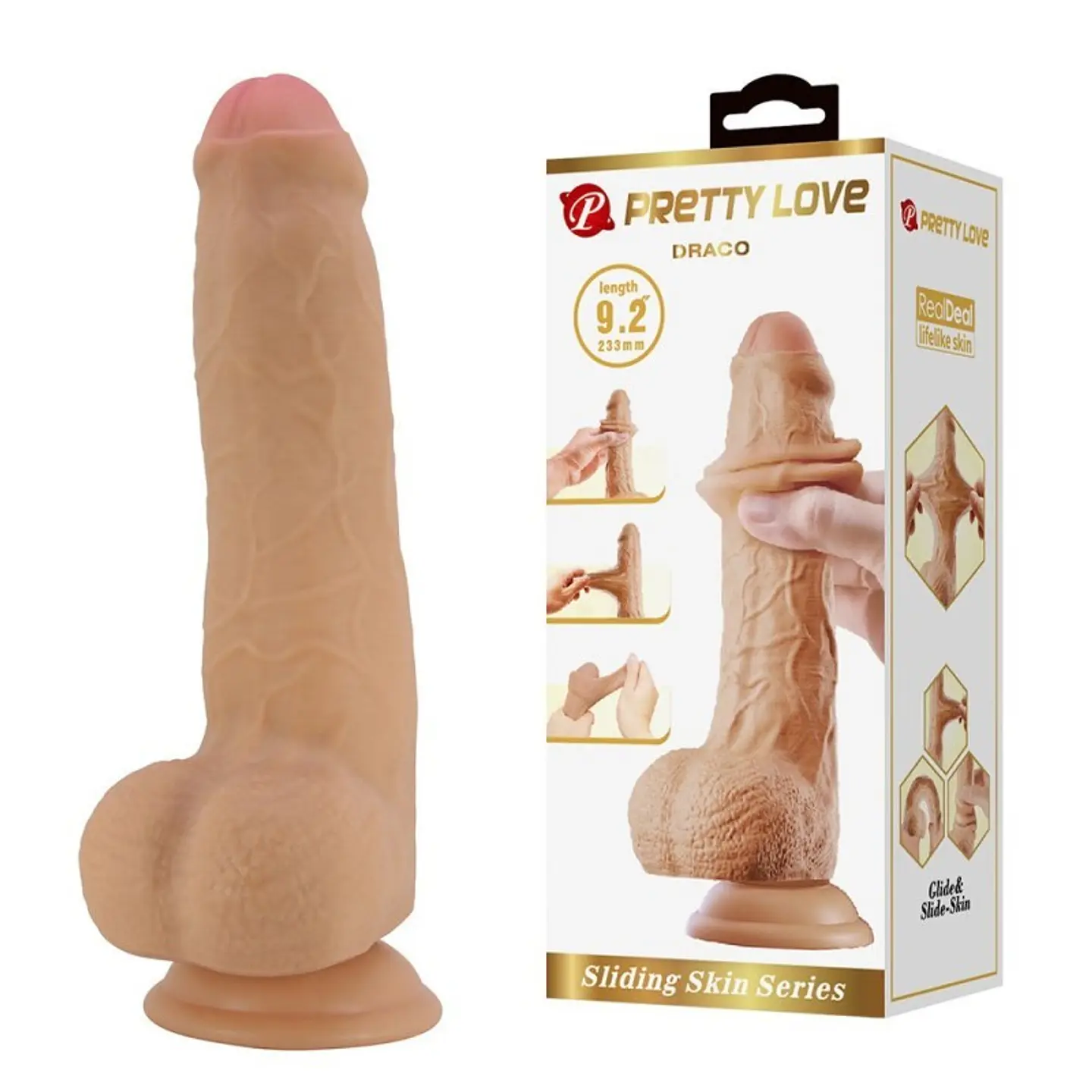 Dildo Draco realista piel deslizable 1
