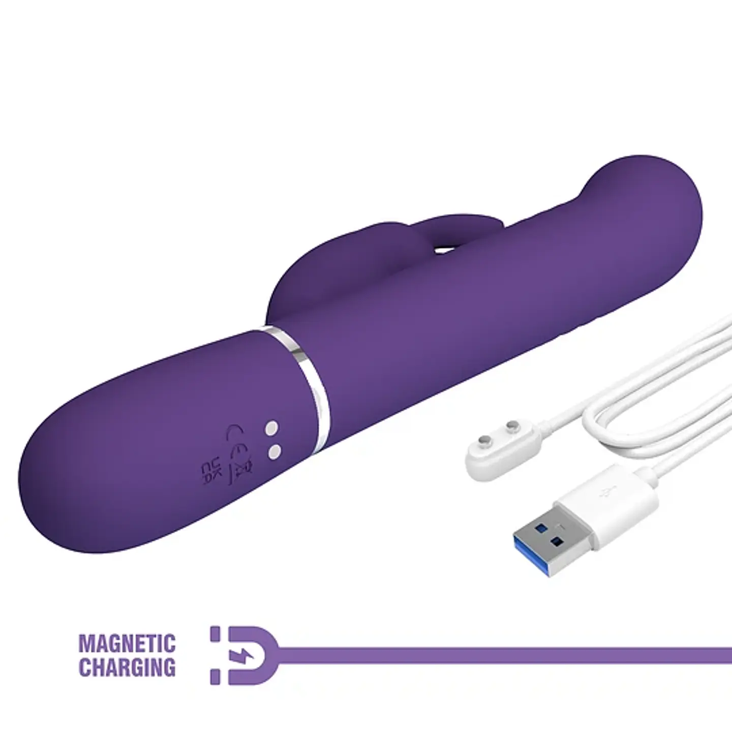 Vibrador Conejo con Empuje y Perlas Vibratorias Giratorias 7