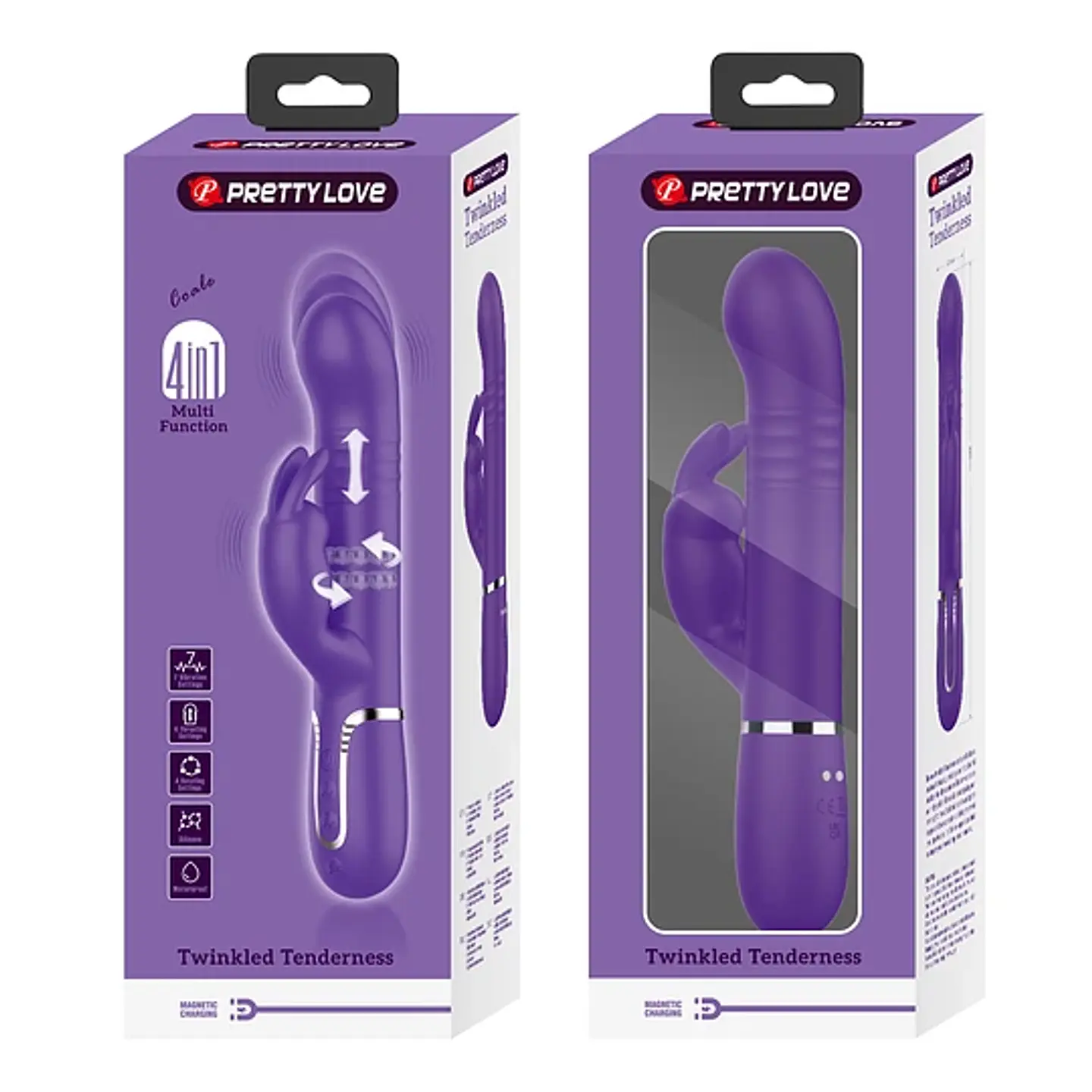 Vibrador Conejo con Empuje y Perlas Vibratorias Giratorias 2