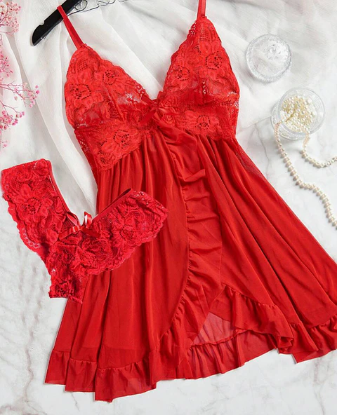 BABY DOLL PANTALETAS ROJO