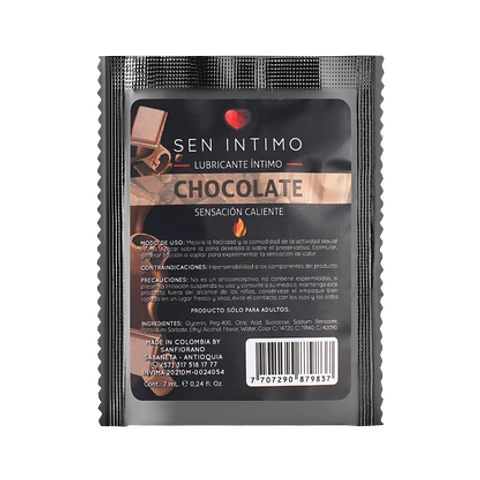Sachet Gel Lubricante Sabor Chocolate – Efecto Calor 7 ml