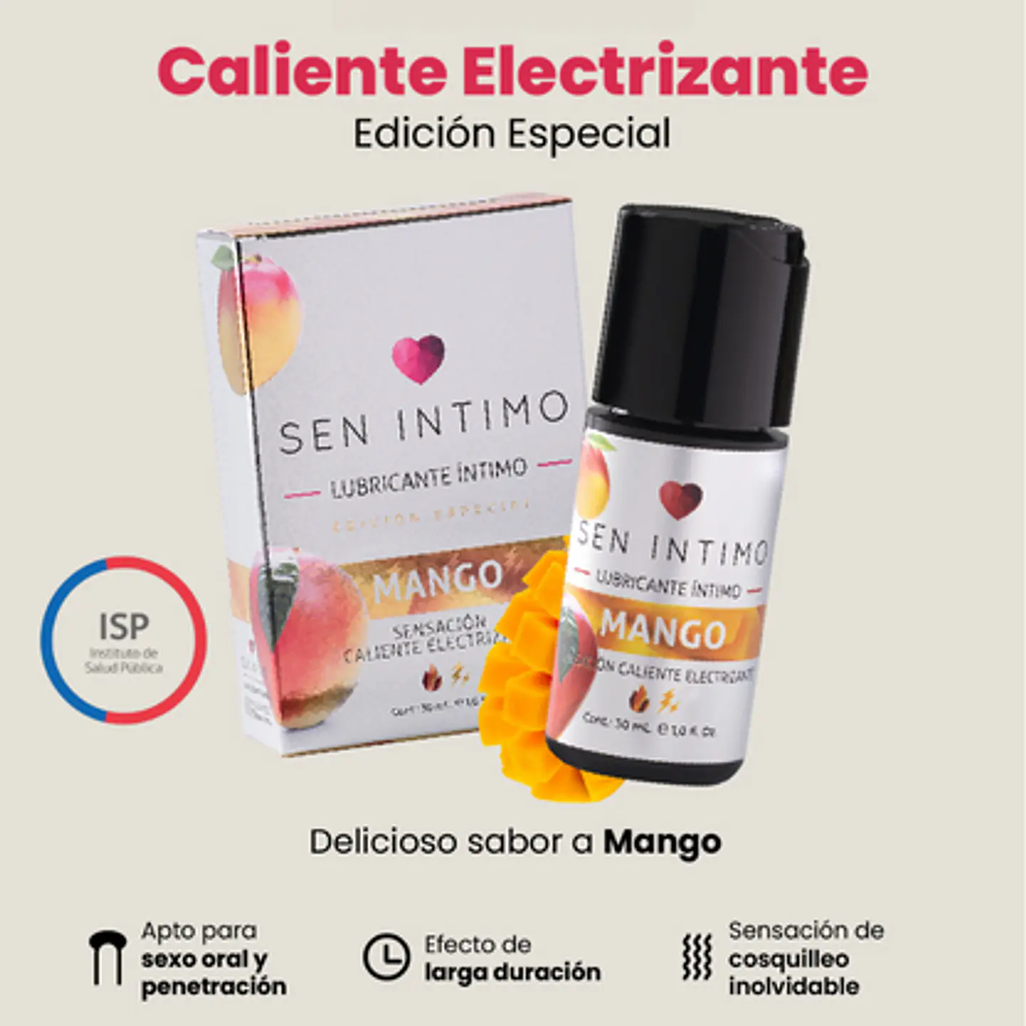 Gel Lubricante / Estimulante Electrizante Mango - SEN INTIMO 2