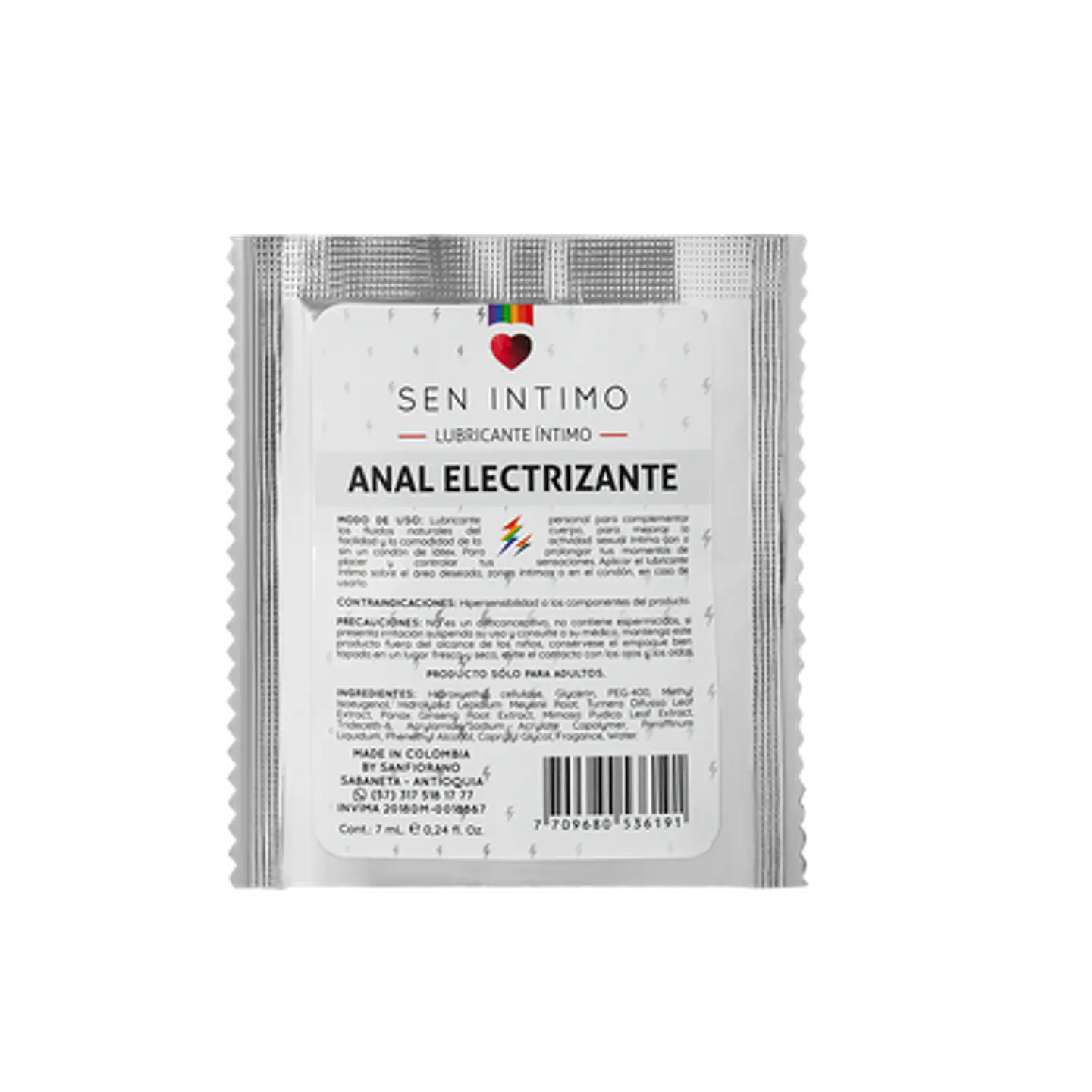 Sachet Lubricante Anal  Electrizante Sen intimo  1