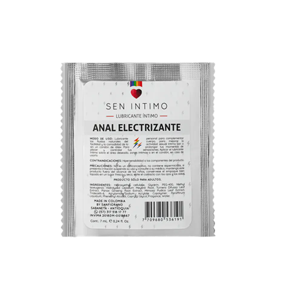 Sachet Lubricante Anal  Electrizante Sen intimo  1