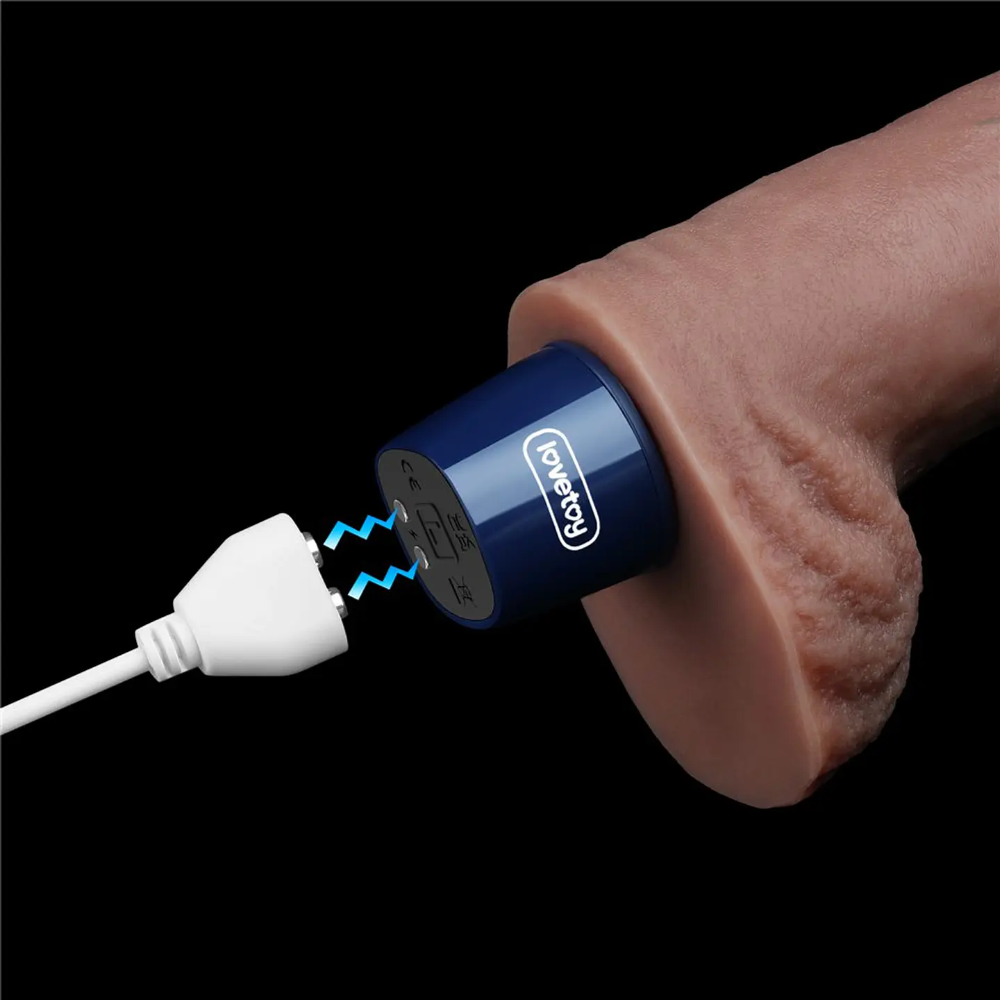 Vibrador Realista Lovetoy con testículos Real Softee USB  5