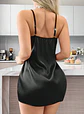 Baby doll De Saten Negro - Miniatura 3