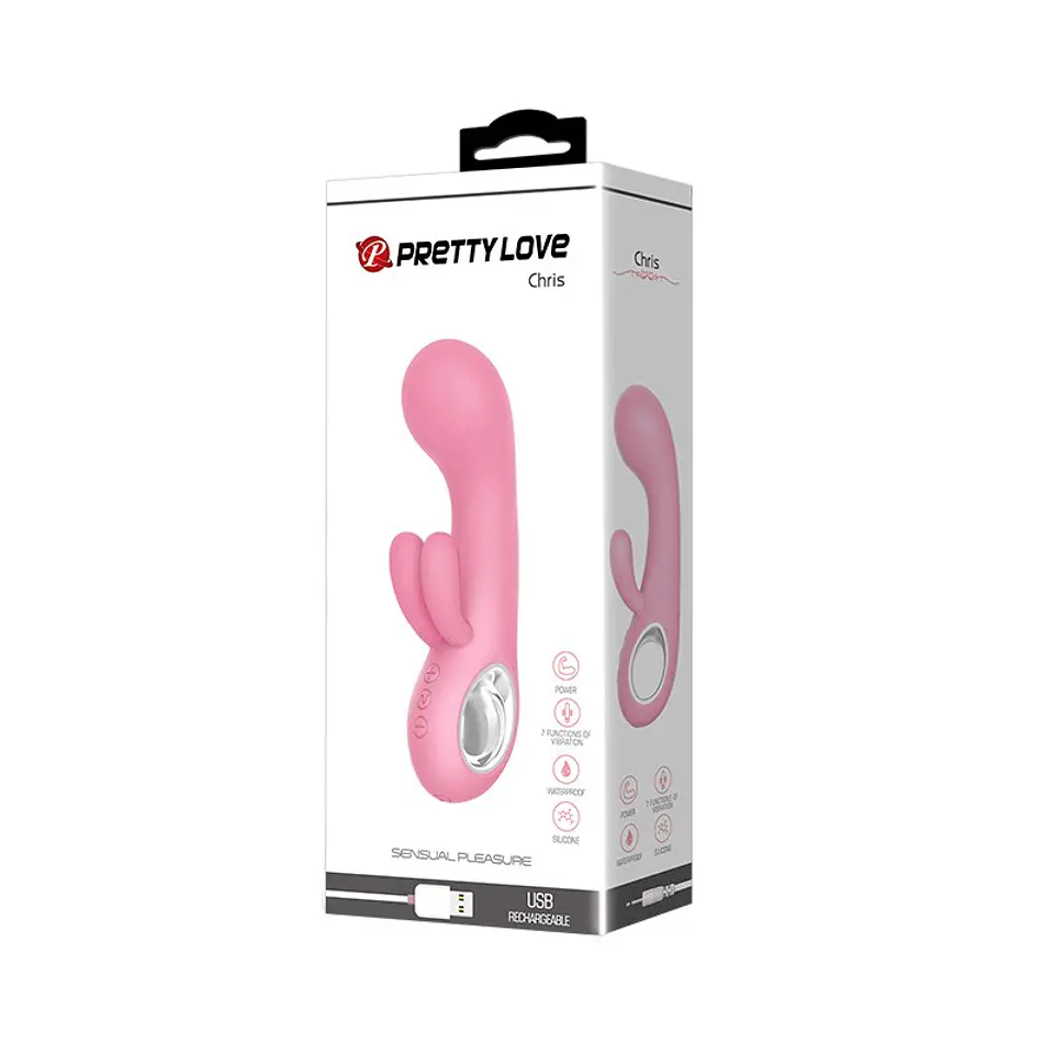 Chris Vibrador Recargable Triple Motor - Rosa 1