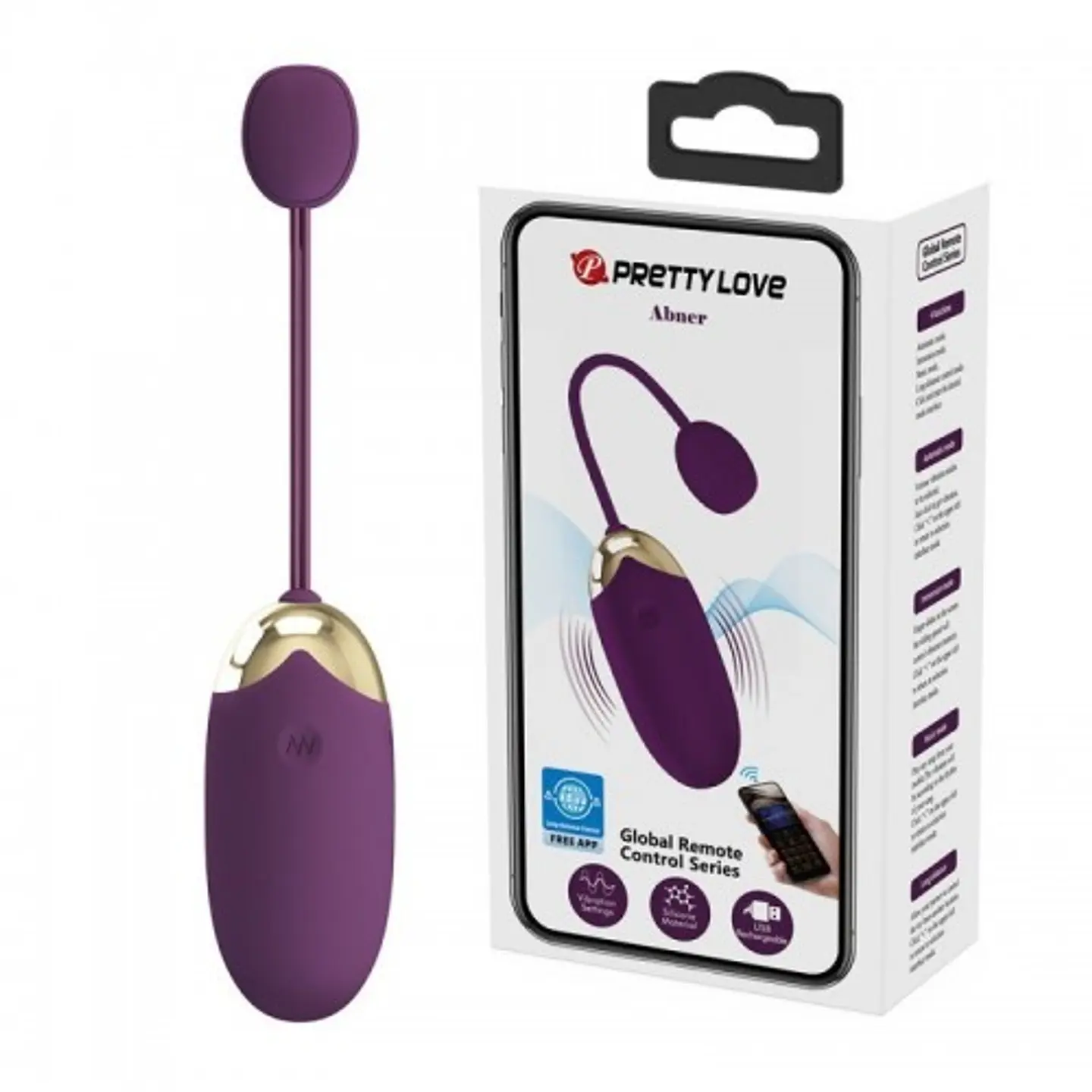 Abner Huevo Vibrador con APP - Morado /  BLUETOOTH 2