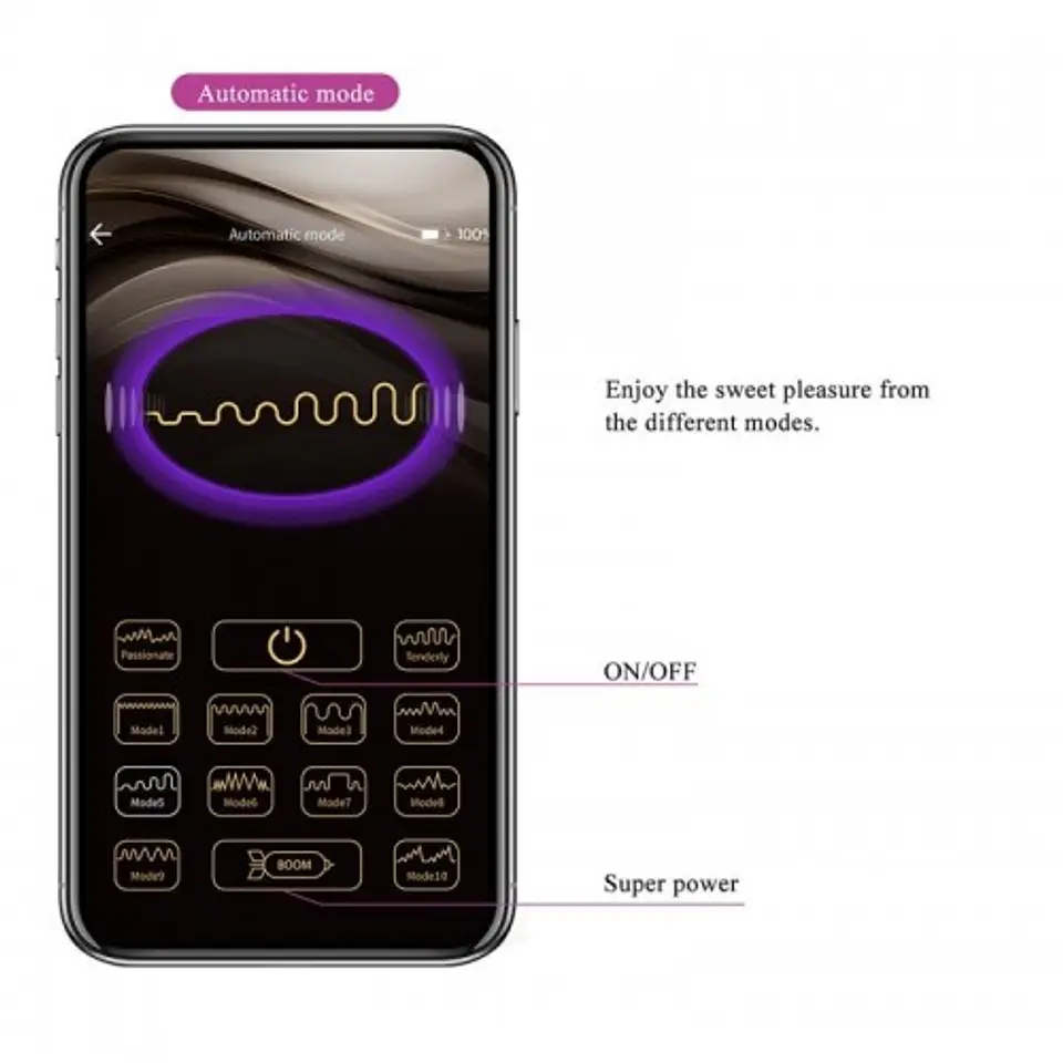 Abner Huevo Vibrador con APP - Morado /  BLUETOOTH 8