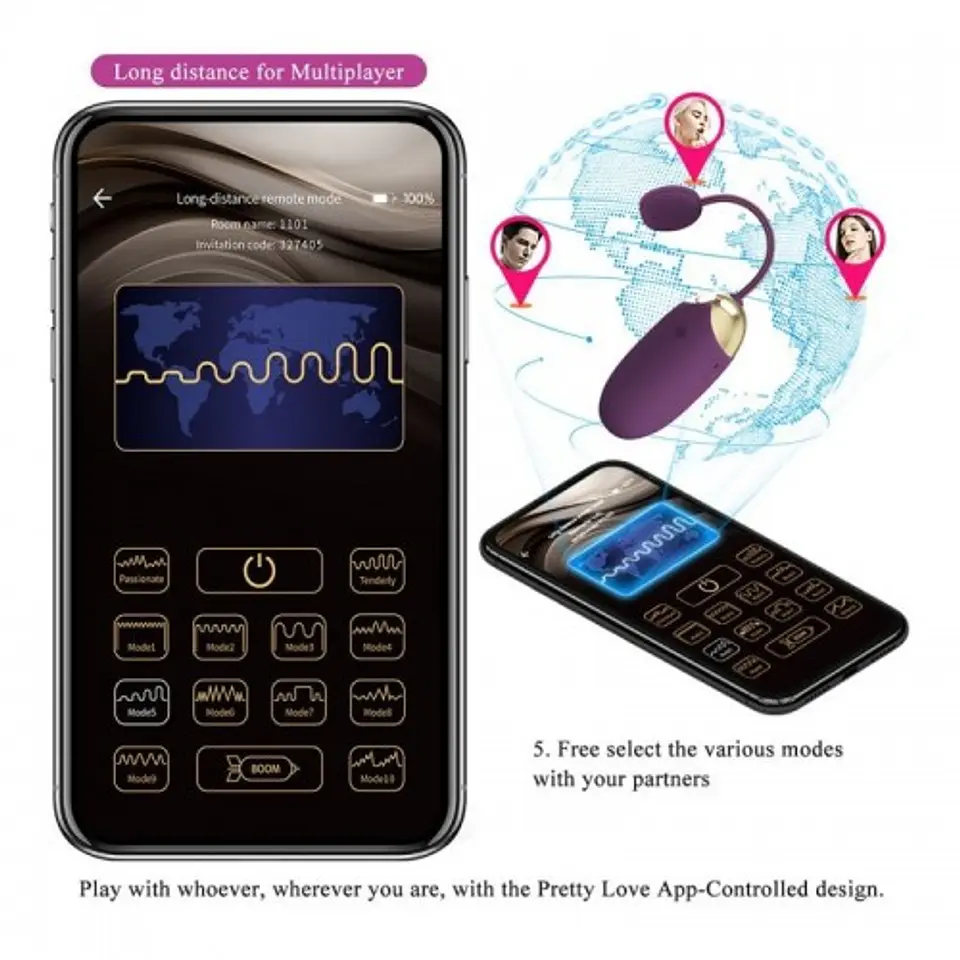 Abner Huevo Vibrador con APP - Morado /  BLUETOOTH 3