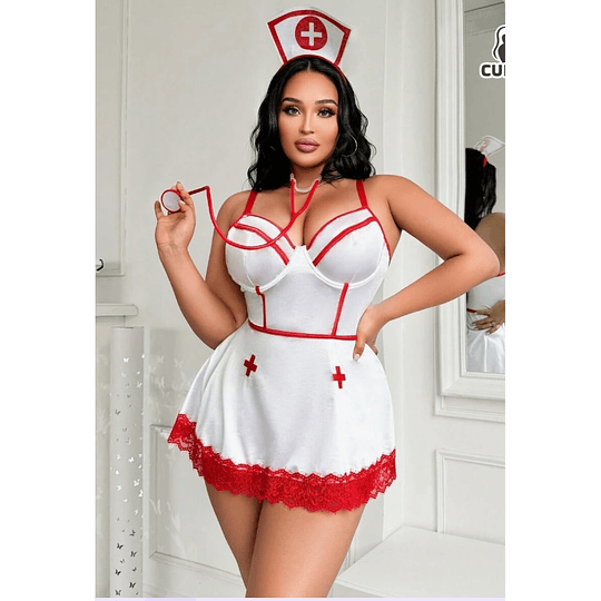 DISFRAZ ENFERMERA SEXY EXTRA LINDA 