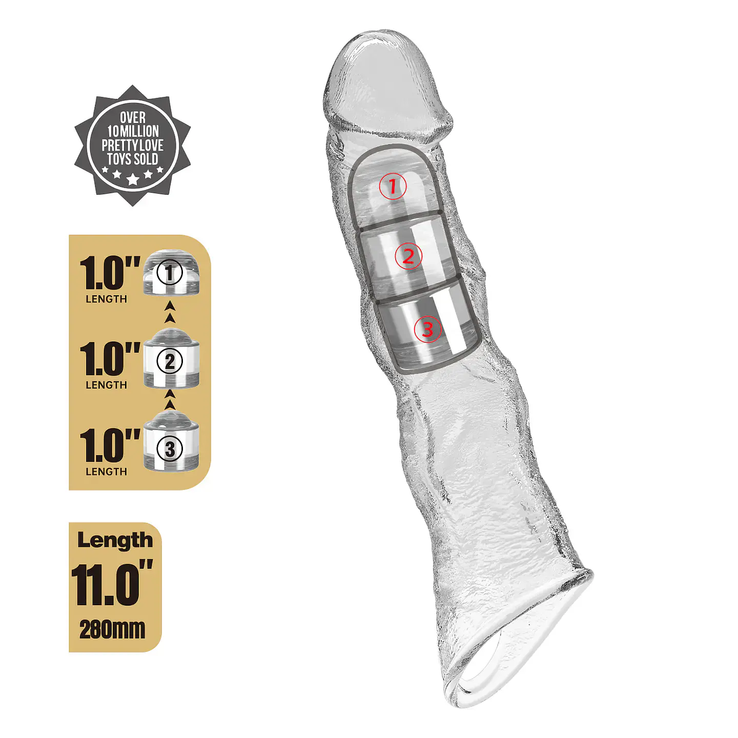 FUNDA TRANSPARENTE AJUSTABLE CON INSERTOS- PRETTY LOVE 2