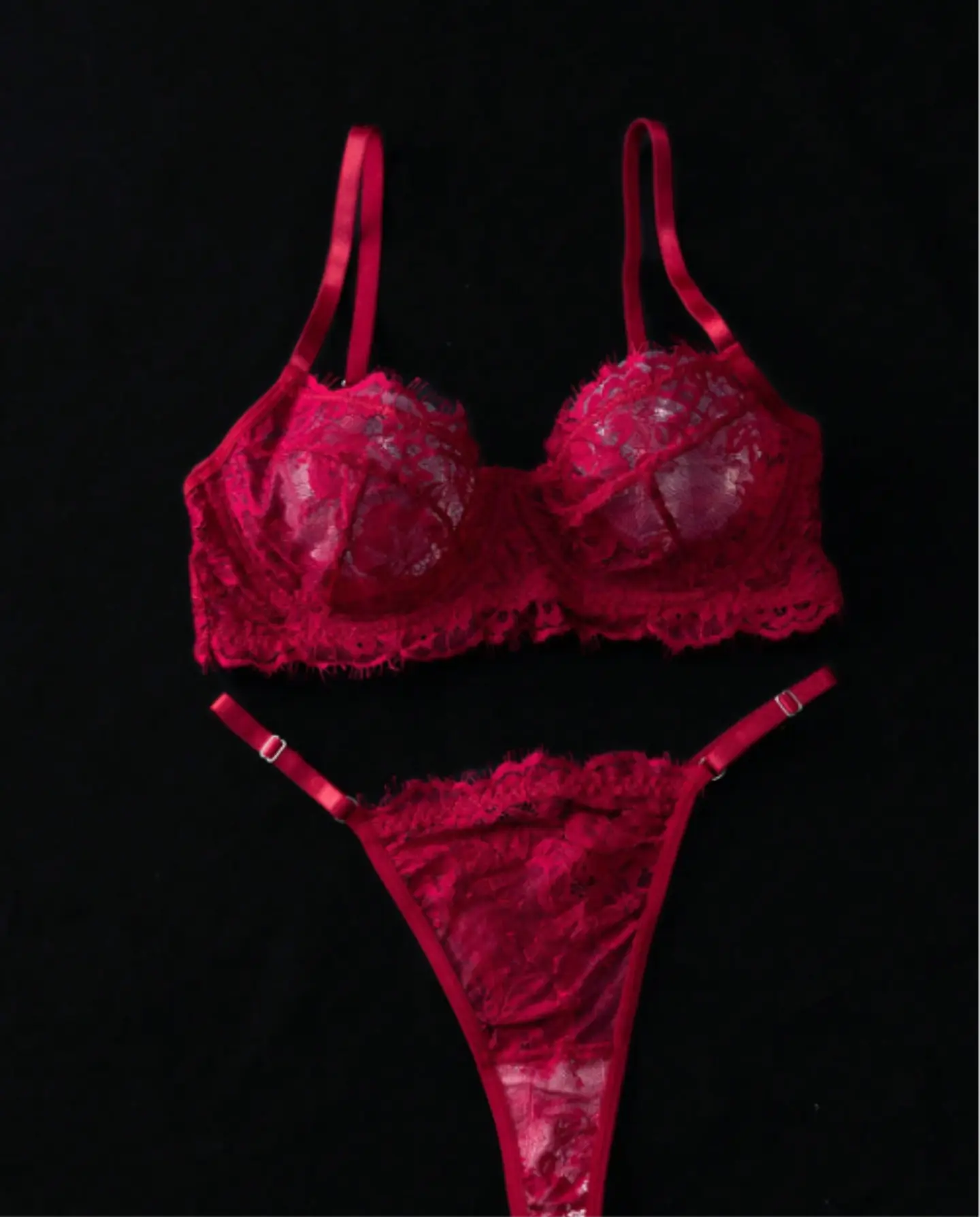 Lenceria Con Encaje Rojo 3