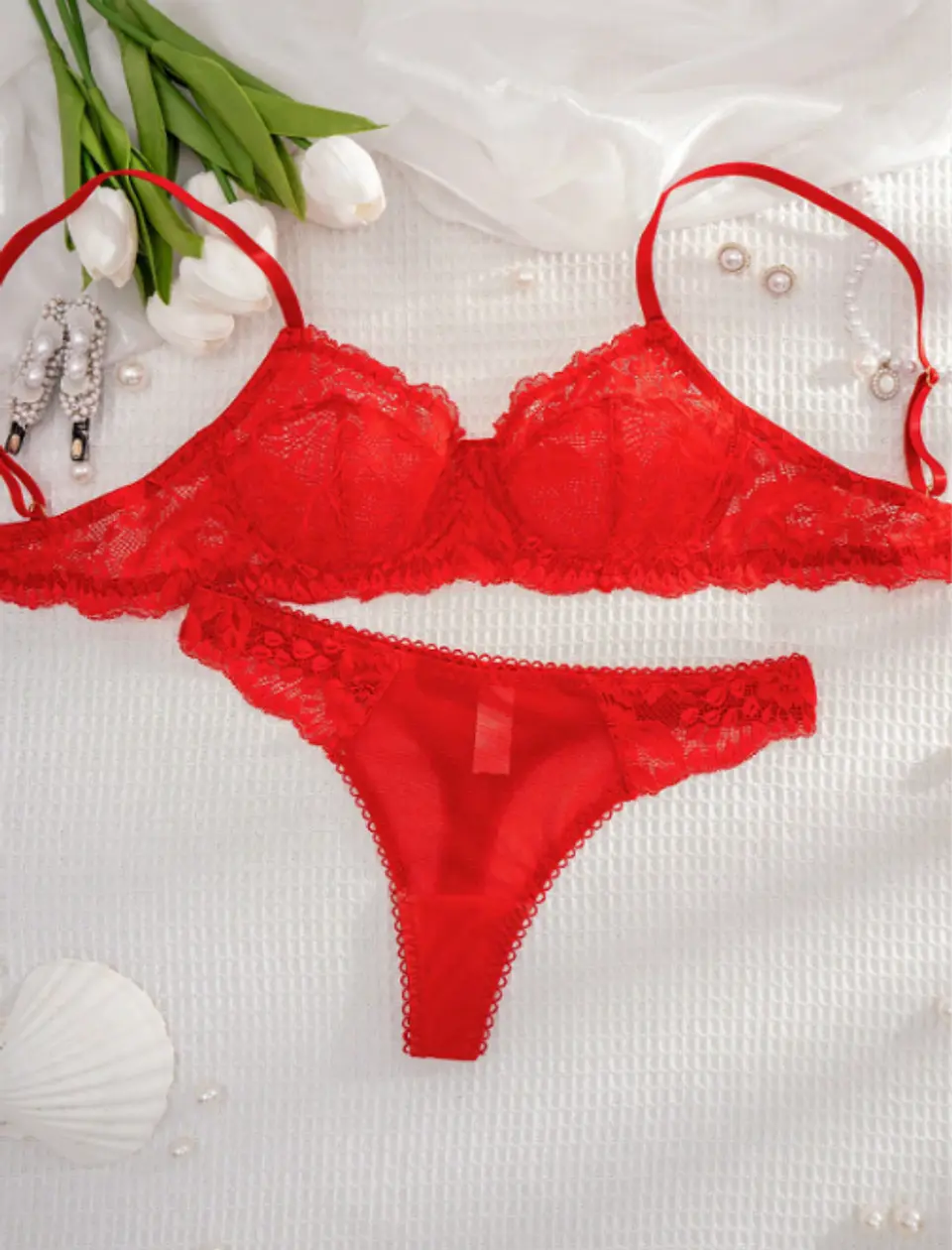Conjunto Lenceria Rojo 2