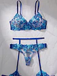 Conjunto Portaligas Floral Azul - Miniatura 1